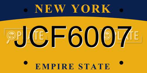 JCF6007 New York License Plate