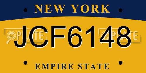 JCF6148 New York License Plate