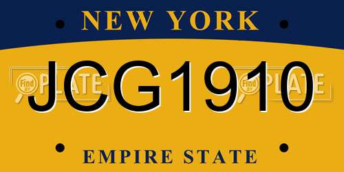 JCG1910 New York License Plate