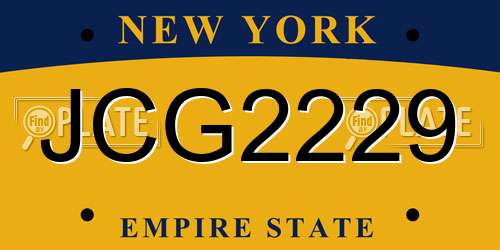 JCG2229 New York License Plate