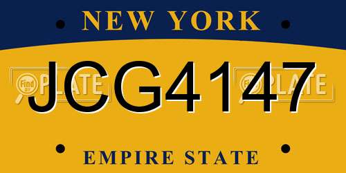 JCG4147 New York License Plate