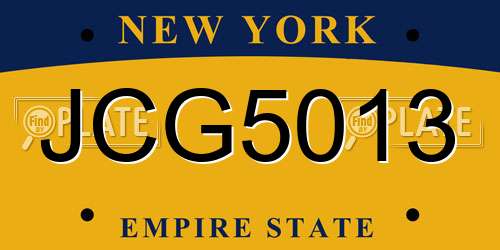 JCG5013 New York License Plate