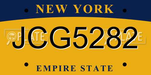 JCG5282 New York License Plate