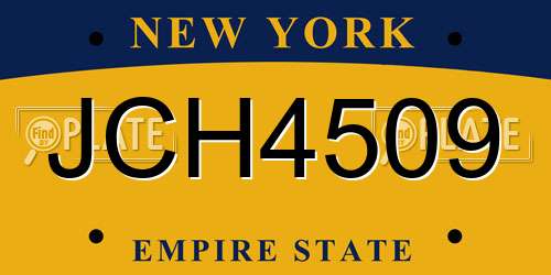 JCH4509 New York License Plate