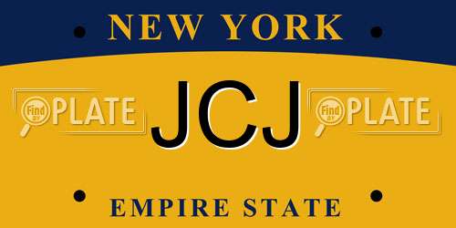 JCJ New York License Plate