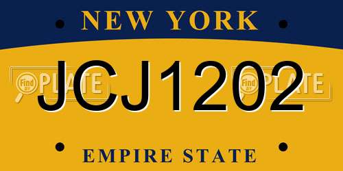 JCJ1202 New York License Plate