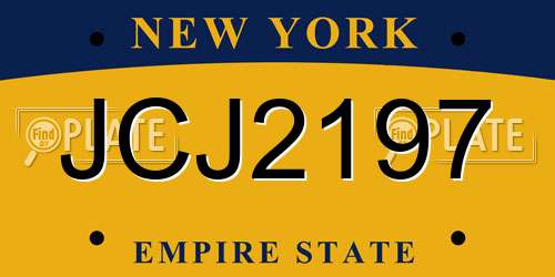 JCJ2197 New York License Plate
