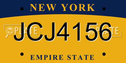 JCJ4156 New York License Plate