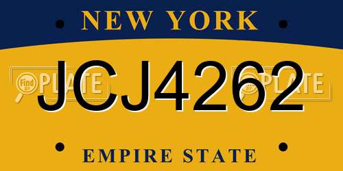 JCJ4262 New York License Plate
