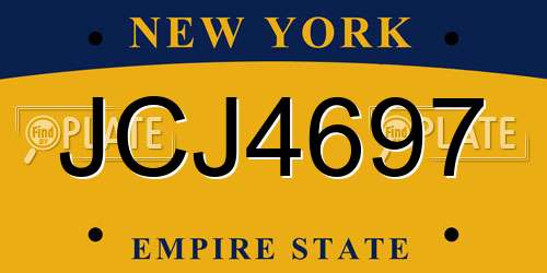 JCJ4697 New York License Plate