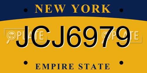 JCJ6979 New York License Plate