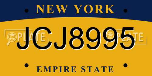 JCJ8995 New York License Plate