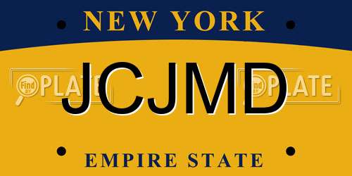JCJMD New York License Plate