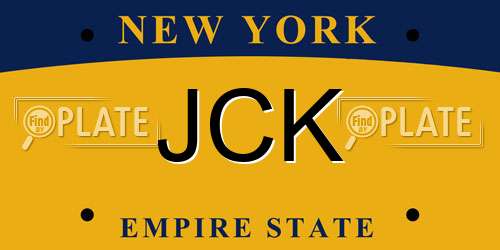 JCK New York License Plate
