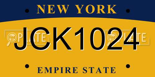 JCK1024 New York License Plate