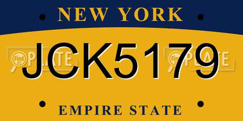 JCK5179 New York License Plate