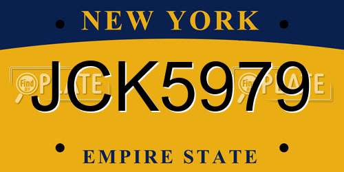 JCK5979 New York License Plate