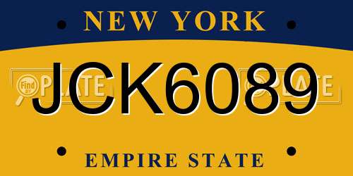 JCK6089 New York License Plate