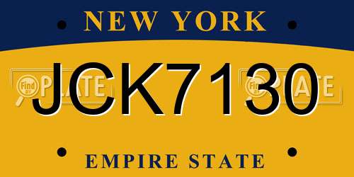 JCK7130 New York License Plate