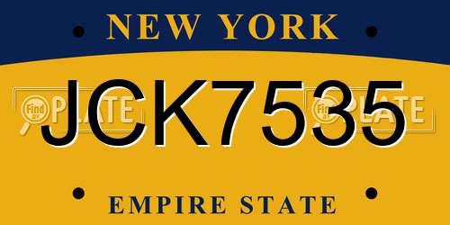 JCK7535 New York License Plate