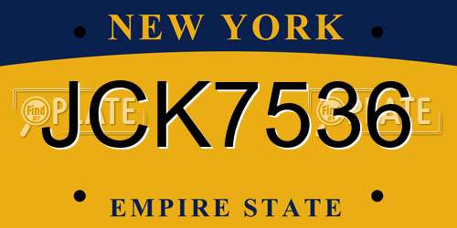 JCK7536 New York License Plate
