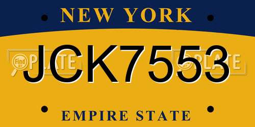 JCK7553 New York License Plate