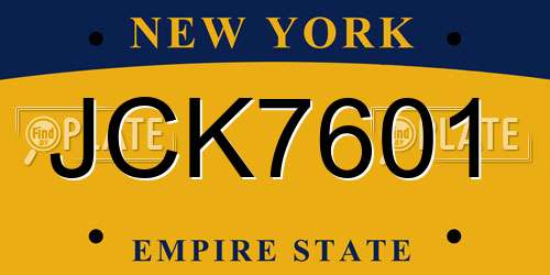 JCK7601 New York License Plate