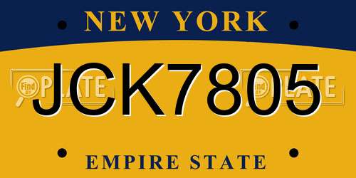 JCK7805 New York License Plate