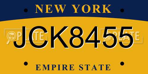 JCK8455 New York License Plate