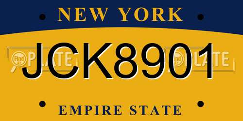 JCK8901 New York License Plate
