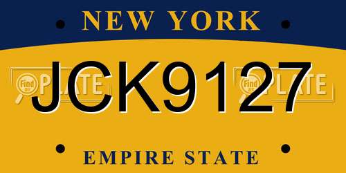 JCK9127 New York License Plate