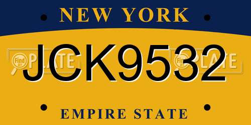 JCK9532 New York License Plate