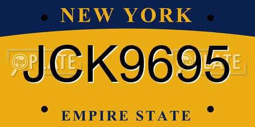 JCK9695 New York License Plate