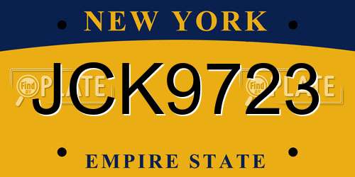 JCK9723 New York License Plate