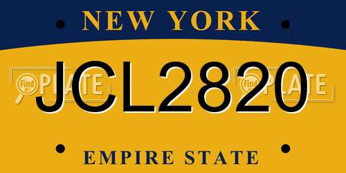 JCL2820 New York License Plate