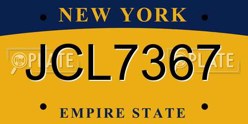 JCL7367 New York License Plate