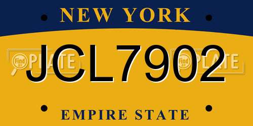 JCL7902 New York License Plate