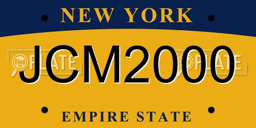 JCM2000 New York License Plate