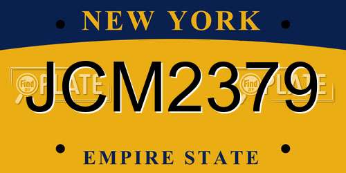 JCM2379 New York License Plate