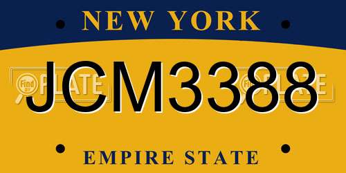 JCM3388 New York License Plate