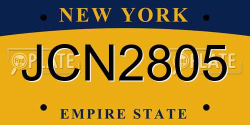 JCN2805 New York License Plate