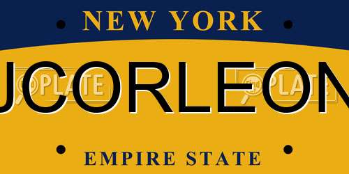 JCORLEON New York License Plate
