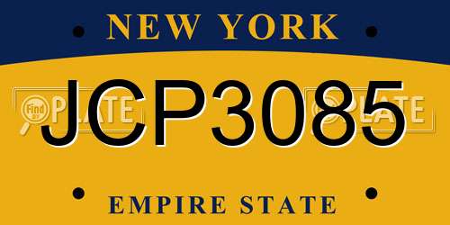 JCP3085 New York License Plate
