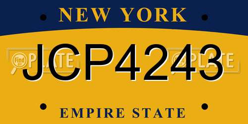 JCP4243 New York License Plate