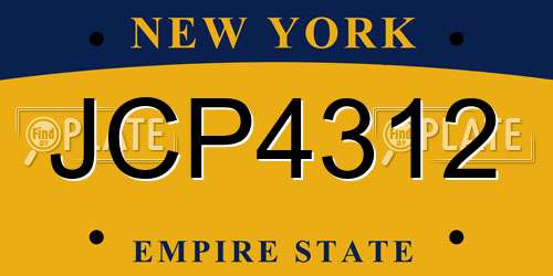 JCP4312 New York License Plate