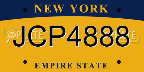 JCP4888 New York License Plate