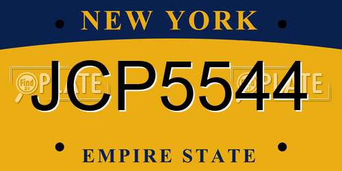JCP5544 New York License Plate
