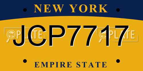 JCP7717 New York License Plate