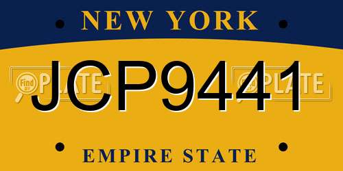 JCP9441 New York License Plate