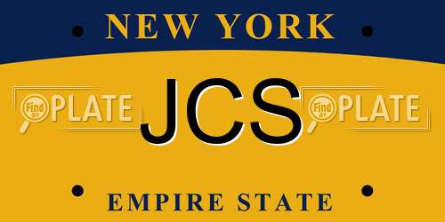 JCS New York License Plate